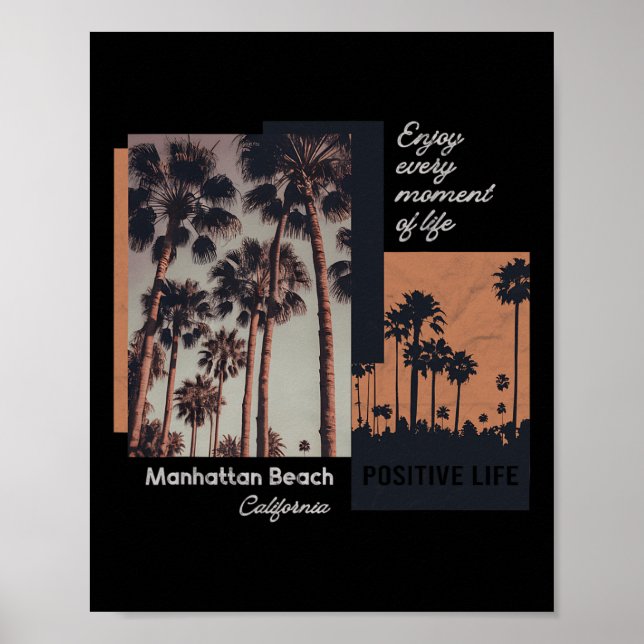 Poster Manhattan Beach California Ca Retro  (Frente)