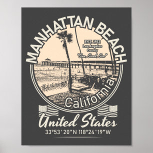 POSTER MANHATTAN BEACH CITY - LOS ANGELES CALIFÓRNIA