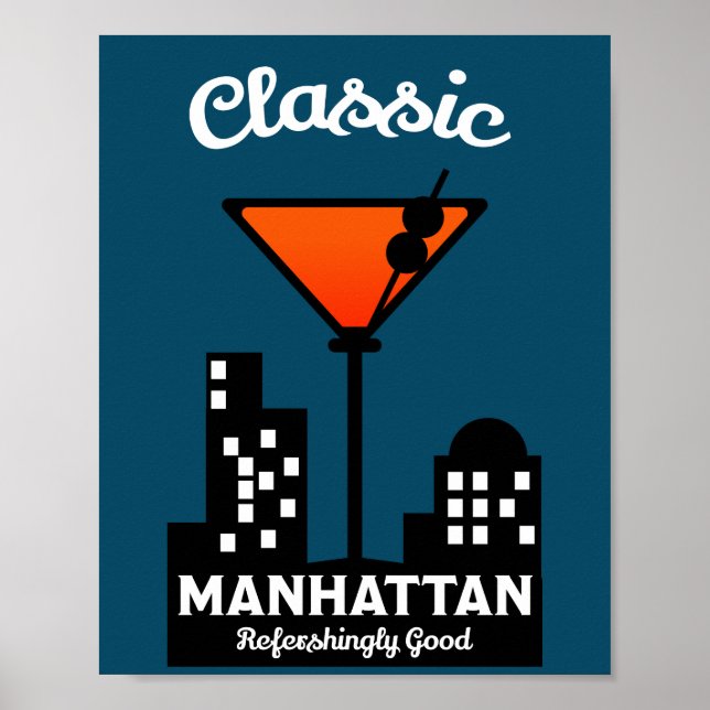 Poster Manhattan Cocktail Wall Art (Frente)
