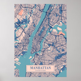 Poster Manhattan - Estados Unidos Breezy City Map