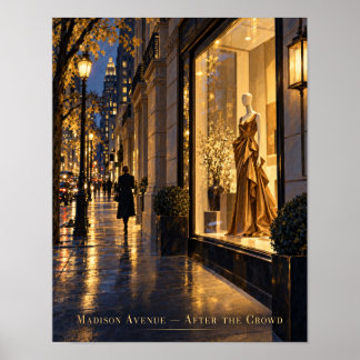 Poster Manhattan Madison Avenue à Noite