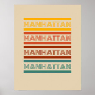 Poster Manhattan Nova Iorque, Design Retro