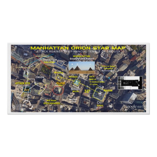 Póster Manhattan Orion Star Map (Frente)