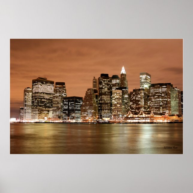 Poster Manhattan skyline at Night Lights (Frente)