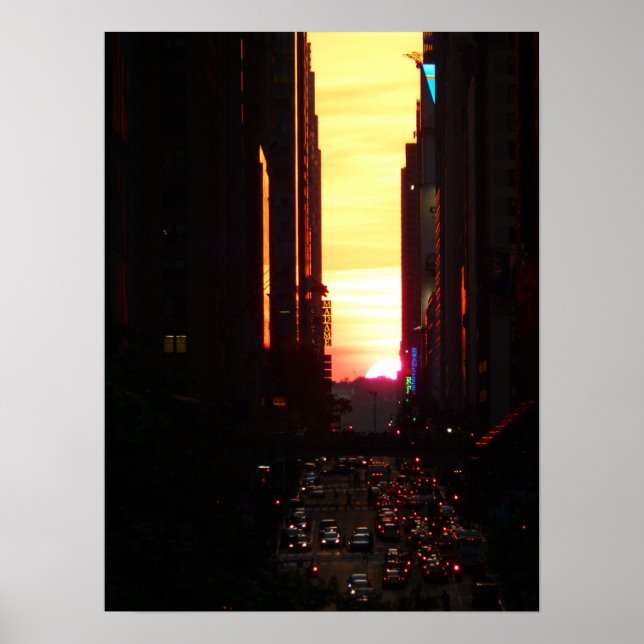 Póster Manhattanhenge Sunset Nova Iorque, Médio (Frente)