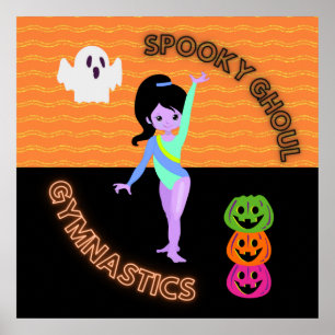 Poster Maníaco de ginástica de Spooky Ghoul no Dia das Br