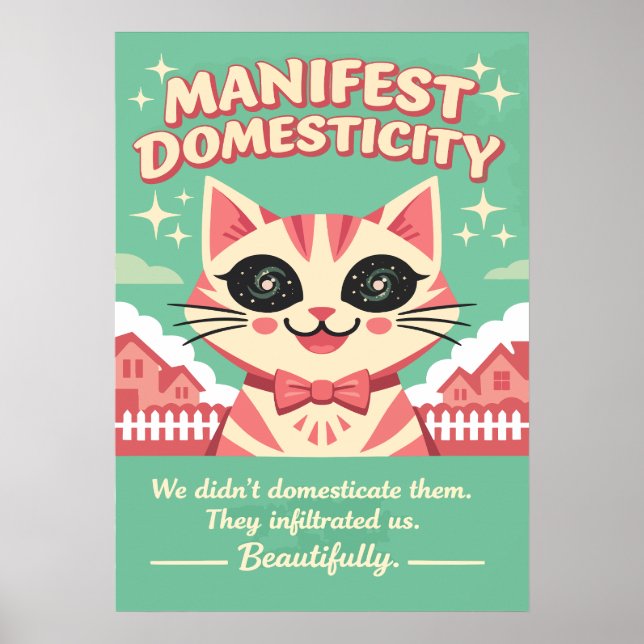 Poster Manifest Domesticity Cat Illustration (Frente)