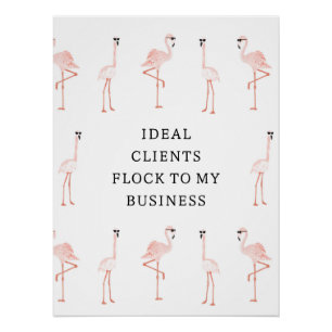 Póster Manifestação de Afirmação Flamingo