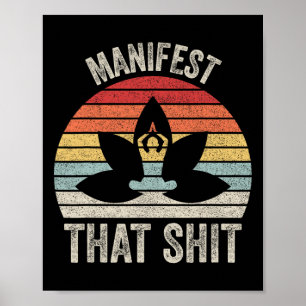 Poster Manifestação Retro Vintage Que Meditação Yoga