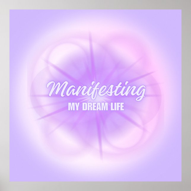 Poster Manifestando a Aura Gradiente Estética da Minha Vi (Frente)