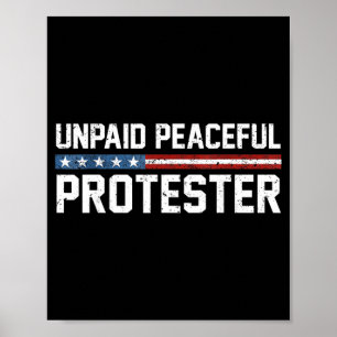 Poster Manifestante Pacífica Não Remunerada