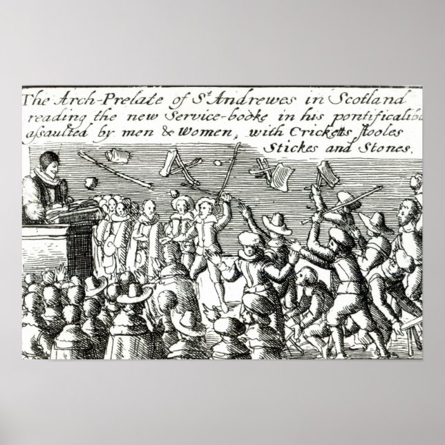 Póster Manifestantes em Edimburgo, 1637 (Frente)