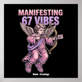 Poster Manifesting 67 Vibes Streetwear Cupid Vintage 90s 