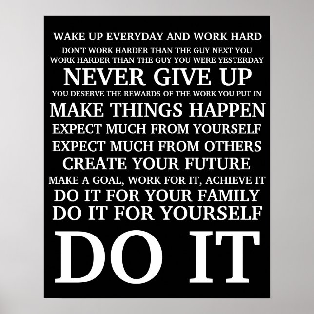 Póster Manifesto de Trabalho de duro (Frente)