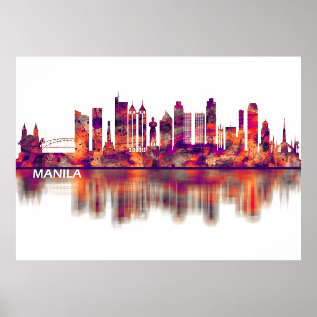 Poster Manila Filipinas Skyline (Frente)