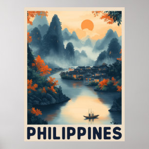 Poster Manila, Filipinas - Viagens vintage