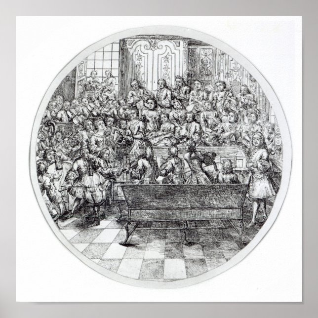 Poster Manipulação conduzindo uma oratória, c.1740 (Frente)