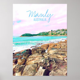 Poster Manly Beach surf Austrália viagem
