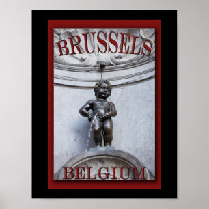 Póster Mannekin Pis em Bruxelas