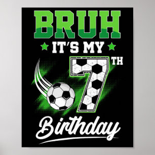 Poster Mano É Meu 7º Aniversário Menino Fã de Esportes 7