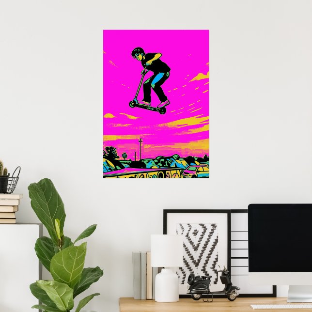 Poster Manobra de Alta Voada - Piloto de Scooter (Escritório em casa)