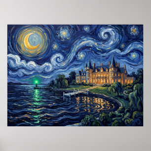 Poster Mansão de Gatsby O Grande Gatsby Noite Estrelada