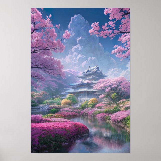 Poster Mansão em um Jardim de Flores (Frente)