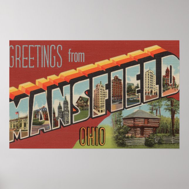 Poster Mansfield, Ohio - Cenas com Letras Grandes (Frente)