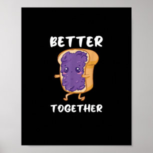 Poster Manteiga de Amendoim Geleia Melhor Juntos Comida D