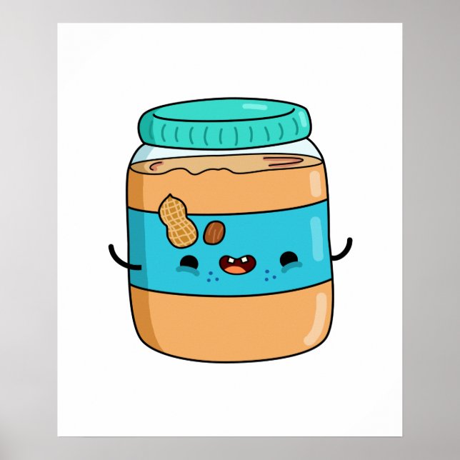 Poster Manteiga de amendoim Kawaii Cute (Frente)