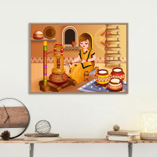 Póster Manteiga De Tremor Da Aldeia Usando Wooden Madhani