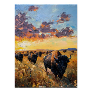 Póster Manteiga Herde: Buffalo na Prairie
