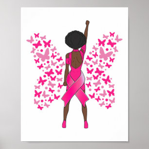 Poster Manteiga rosa consciência Cancer borboletas africa