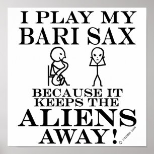 Poster Mantem o saxofone ausente de Bari dos aliens