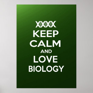 Póster Mantenha a calma e a biologia do amor