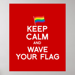 PÓSTER MANTENHA A CALMA E ACENE SUA BANDEIRA