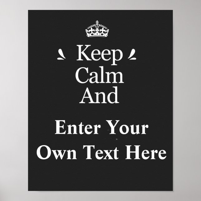 Poster Mantenha a Calma e Adicione Seu Texto Personalize  (Frente)