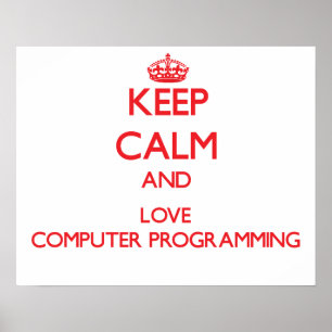 Póster Mantenha a calma e ame a programação informátic
