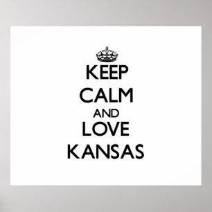 Poster Mantenha a calma e ame Kansas