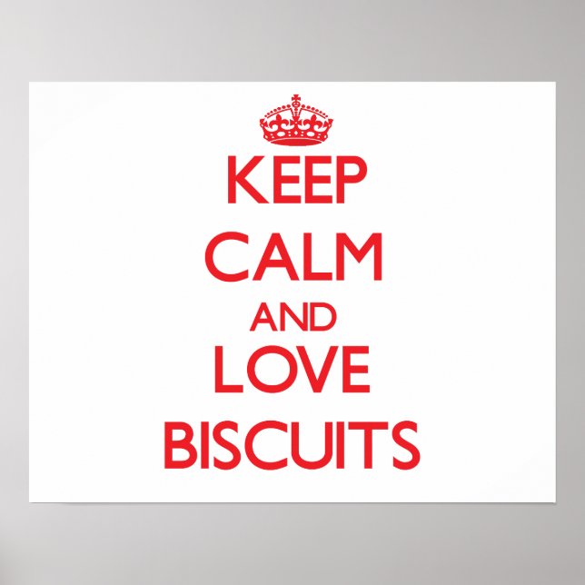 Póster Mantenha a calma e ame os biscoitos (Frente)