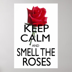 Poster Mantenha a calma e cheire os rosas