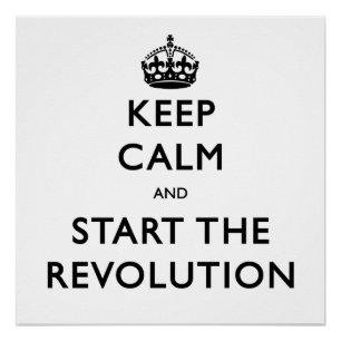 Póster Mantenha a calma e comece a revolução