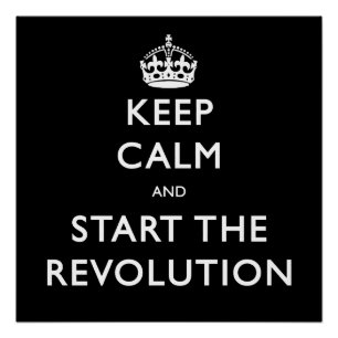 Póster Mantenha a calma e comece a revolução