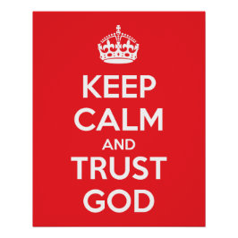 Póster Mantenha a Calma e Confie em Deus