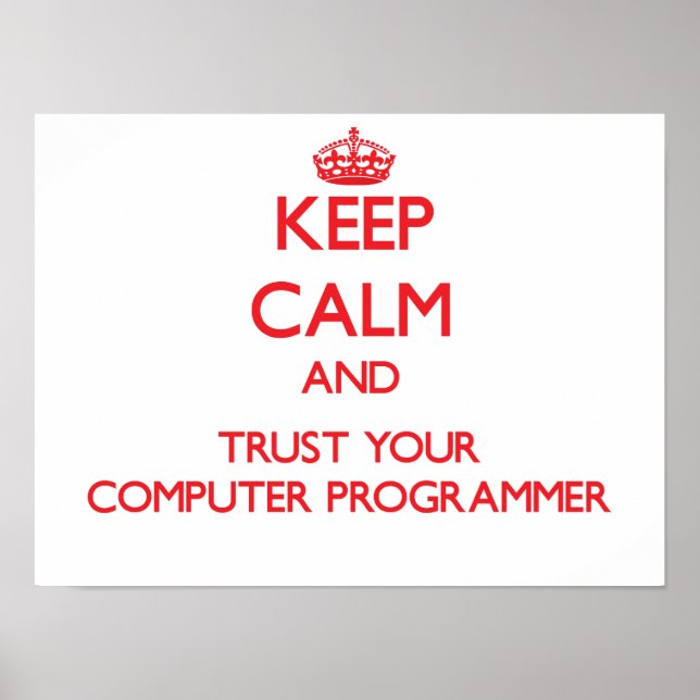 Poster Mantenha a calma e confie no programador do comput (Frente)