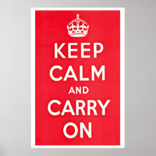 Poster Mantenha a Calma e Continue - Inspirador Vintage