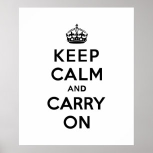 Poster Mantenha a calma e continue o texto preto