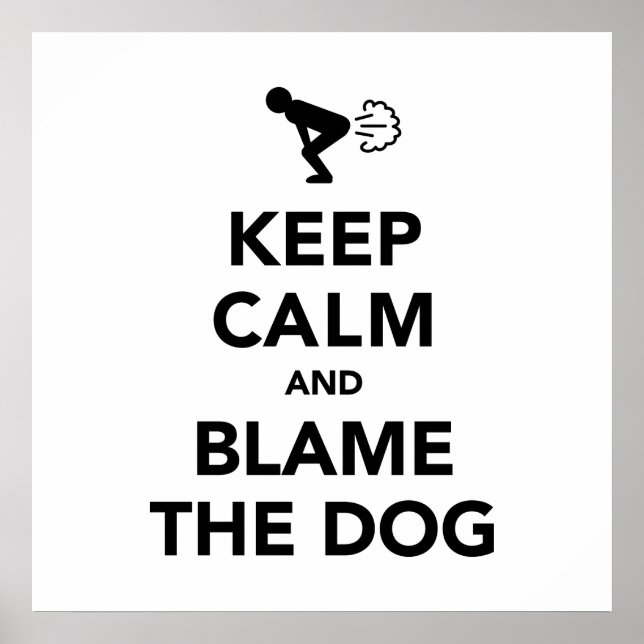 Póster Mantenha a Calma e Culpe o Cachorro (Frente)