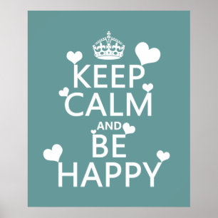 Poster Mantenha a calma e esteja feliz (disponível em