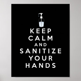 Poster Mantenha a calma e higienize as mãos